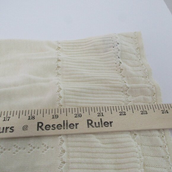 Eddie Bauer Sweater Vest Women's XL Pointelle White Silk Sleeveless Deep V-Neck - Picture 15 of 15